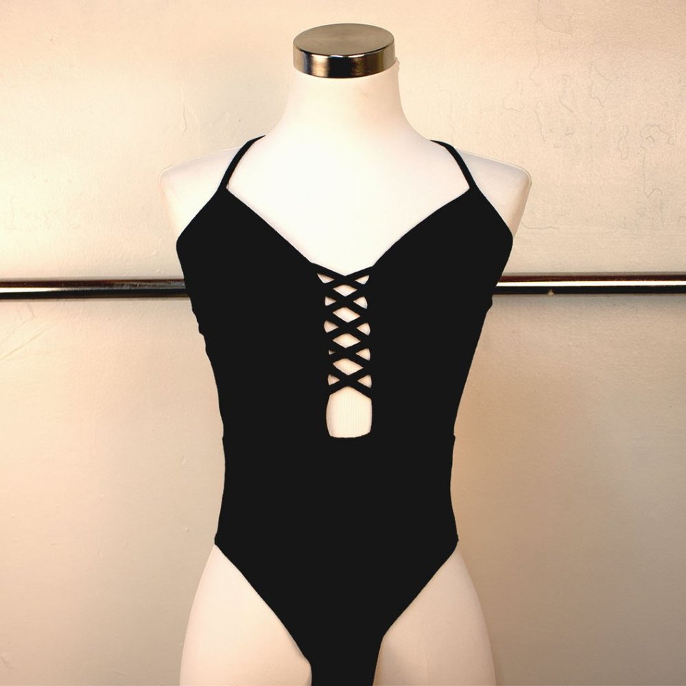 Crossback Lace Up Romper